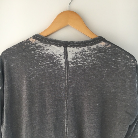 Chaser Horse Print Gray Burnout Long Sleeve Tee - Picture 7 of 8